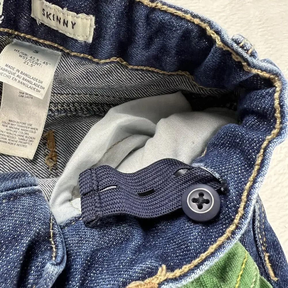 Oshkosh Girls Size 5 Slim Lot Blue Jeans Green pants Adjustable waistband